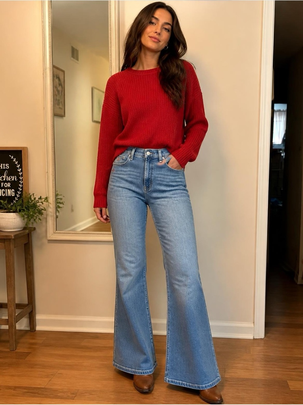 Jordache Light Blue Wide-Leg Flare Jeans NWOT